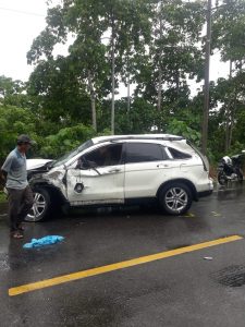 Honda CRV Kontra Pick Up Muatan Sapi di Aceh Jaya