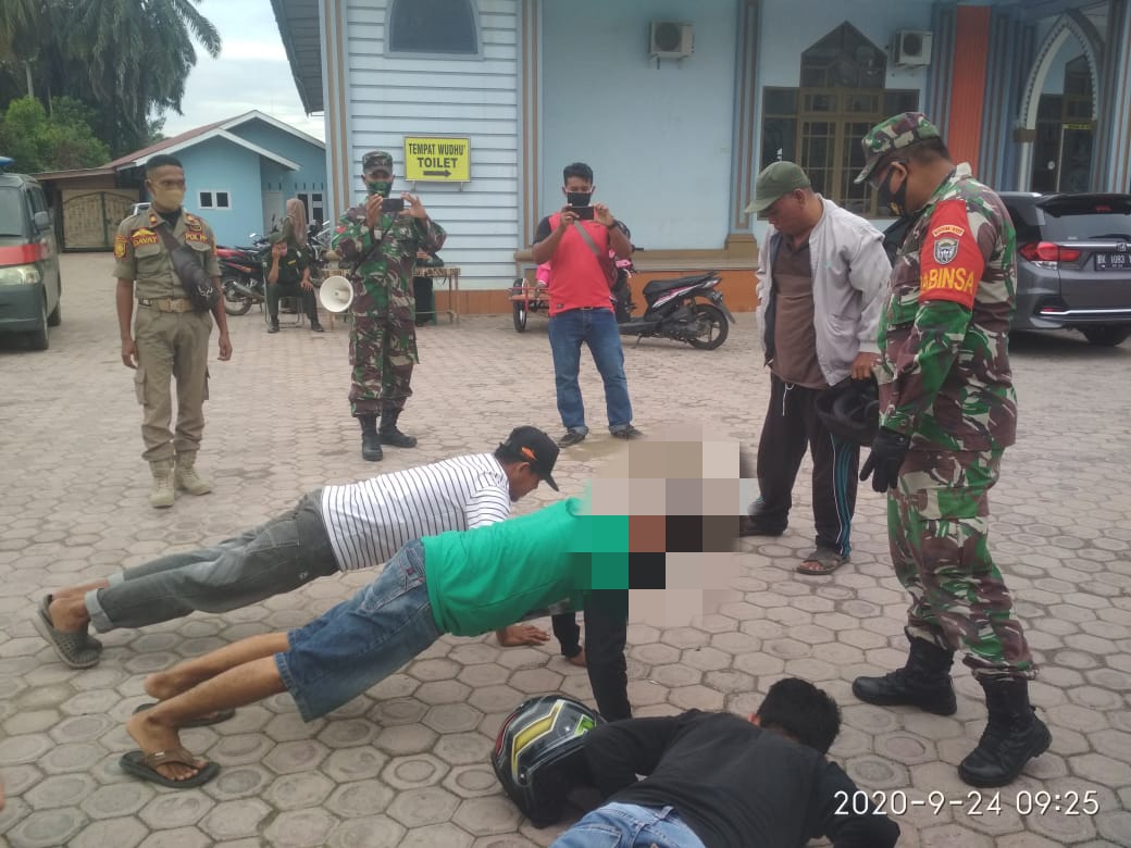 Tak Pakai Masker Didenda Push-up di Aceh Tamiang