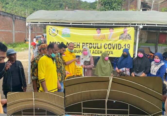 AMPG Aceh Bagikan Sembako dan Sosialisasi Pencegahan Covid-19