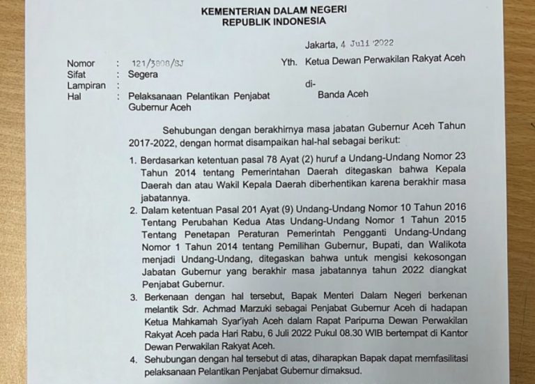 DPR Aceh akan gelar sidang paripurna istimewa pelantikan Achmad Marzuki Pj Gubernur Aceh