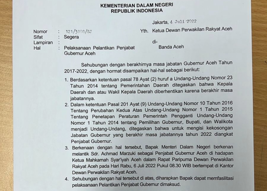 DPR Aceh akan gelar sidang paripurna istimewa pelantikan Achmad Marzuki Pj Gubernur Aceh
