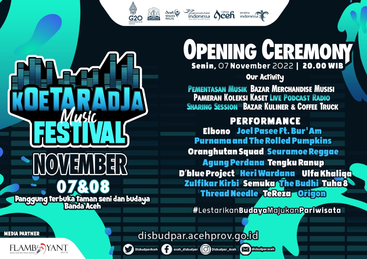Dibuka malam ini, Koetaradja Music Festival hadirkan sejumlah musisi Aceh