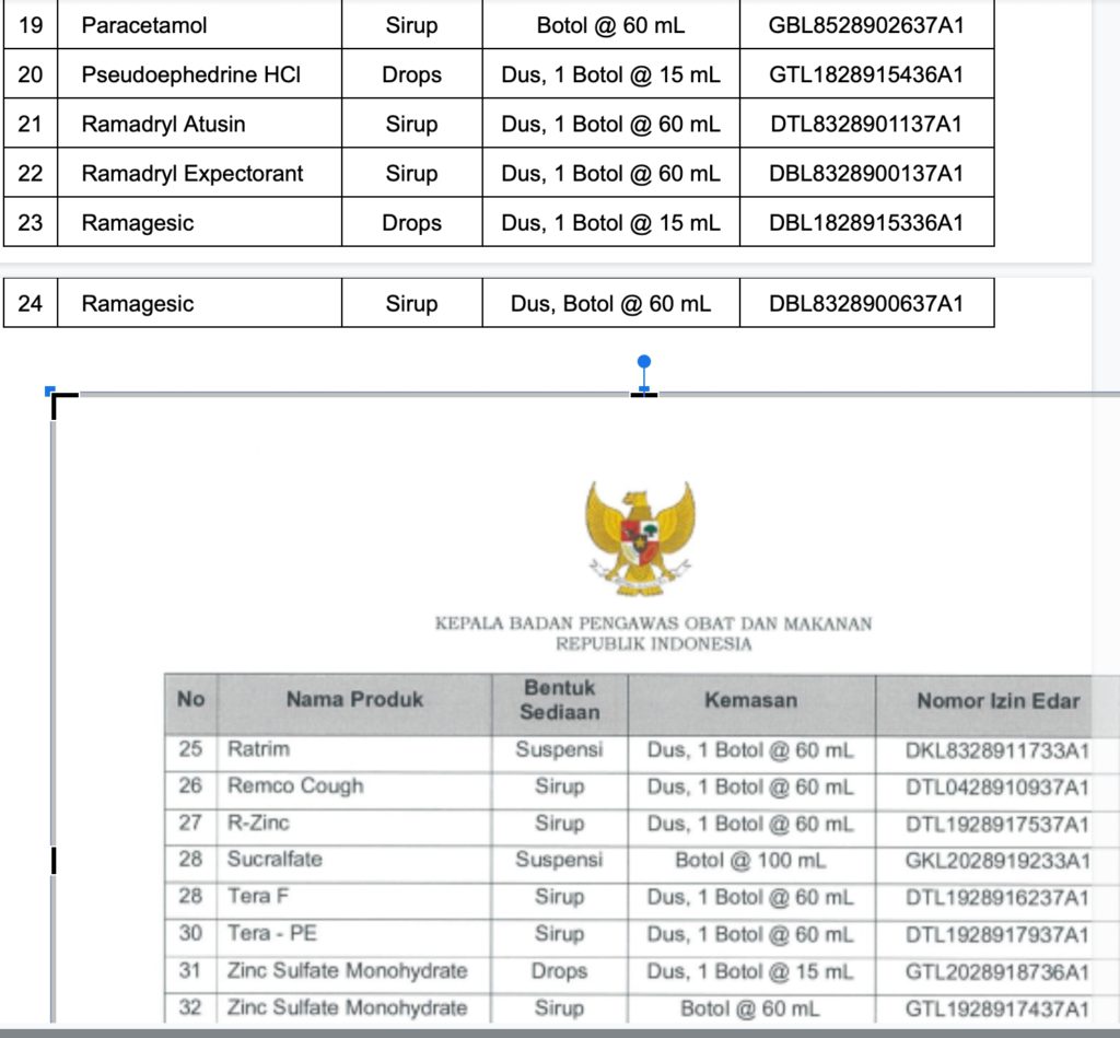 Obat Rama BPOM 32 izin edar obat sirup produk PT Rama Emerald Multi Sukses