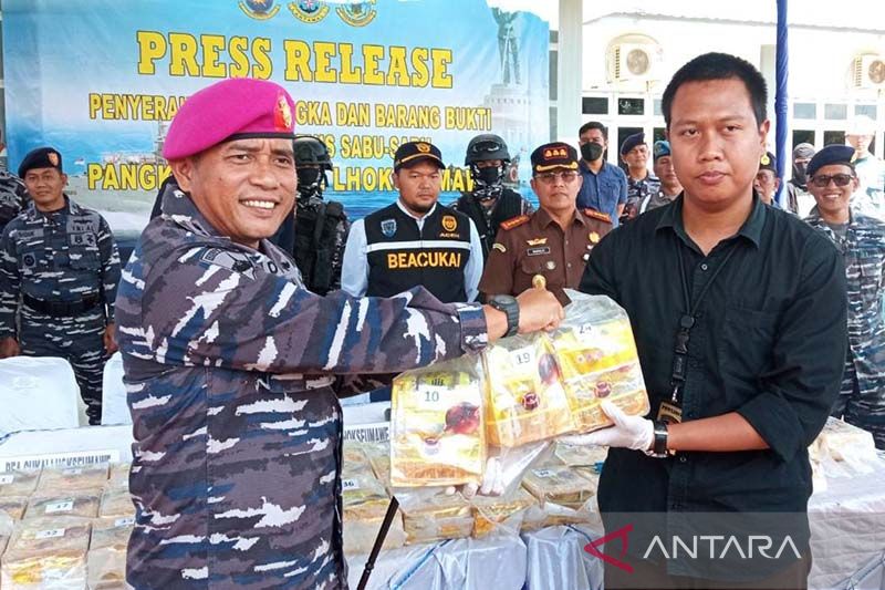 TNI AL gagalkan penyelundupan 45 kilogram sabu-sabu di perairan Aceh