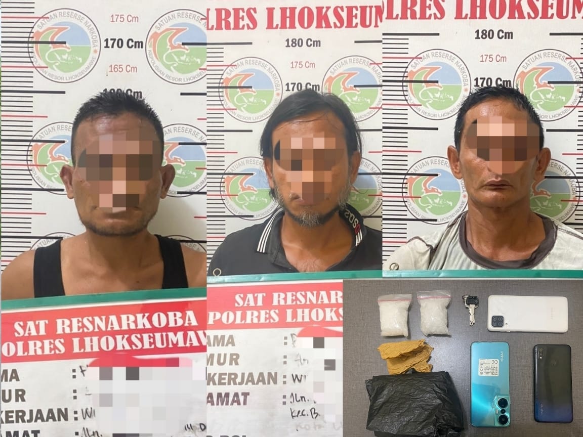 Polisi ciduk tiga warga Lhokseumawe terkait narkoba