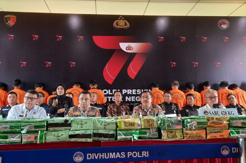 Bareskrim Polri Sita 428 kilogram sabu jaringan Aceh, Riau dan Bali