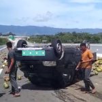 Mobil Pick up terbalik di tol Sigli-Banda Aceh