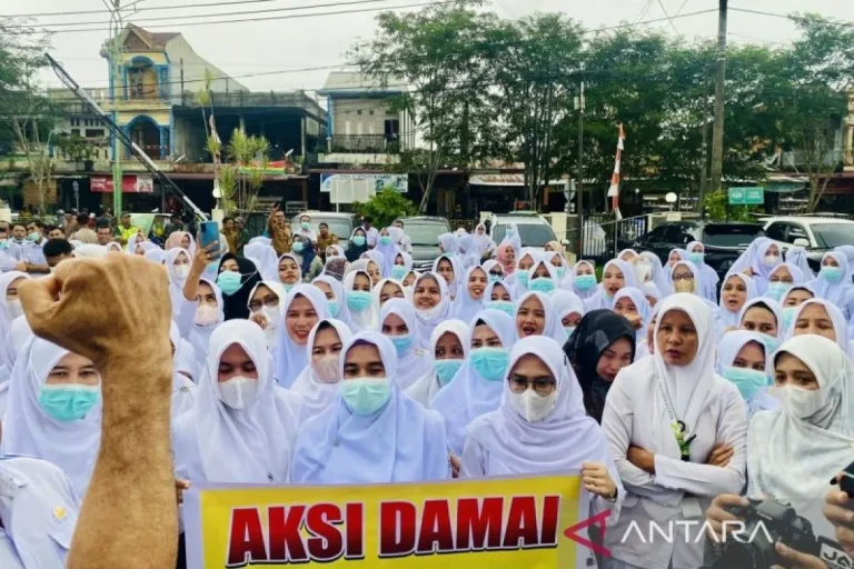 Ratusan nakes di RSUD Cut Nyak Dhien Meulaboh unjuk rasa, tuntut kenaikan insentif