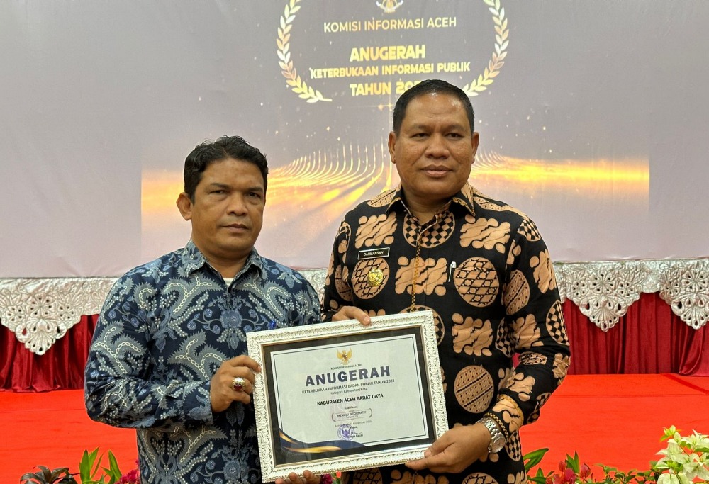 Dorong asas transparansi dan akuntabilitas pemerintahan, Pemkab Abdya raih penghargaan Keterbukaan Informasi Publik
