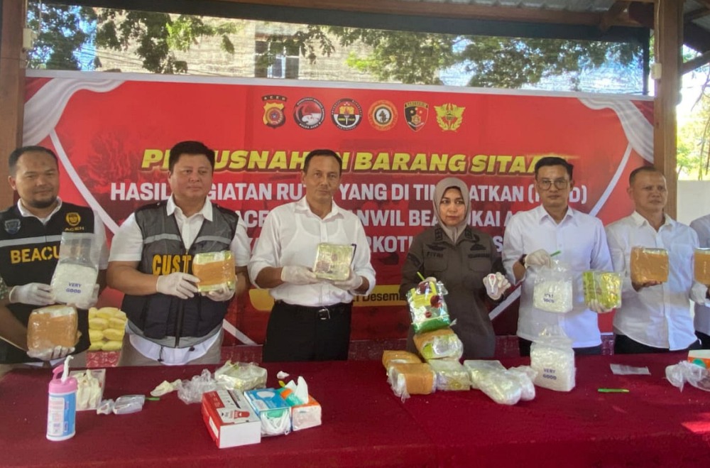 Polda Aceh Musnahkan 21 Kilogram Sabu
