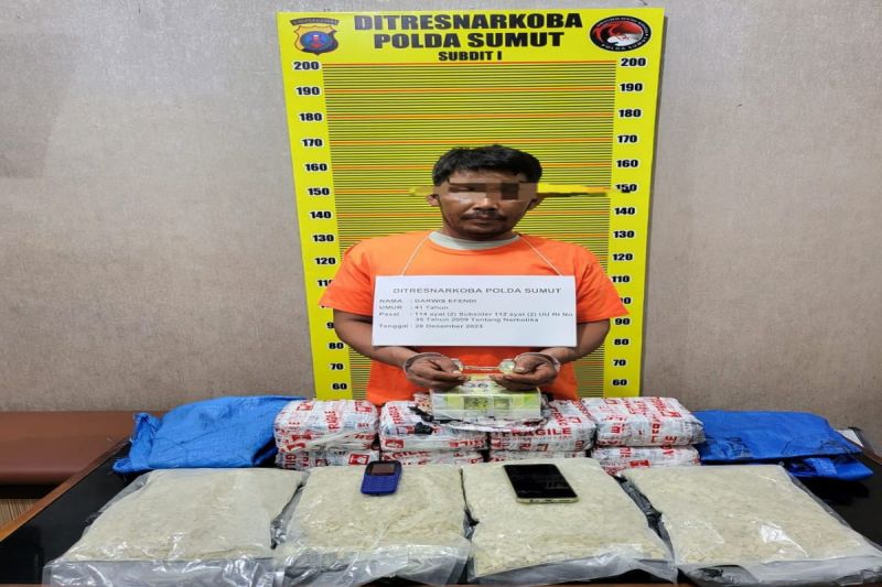 Polda Sumut tangkap warga Tanjung Balai pemilik 9 kilogram sabu dan 20 ribu butir pil ekstasi
