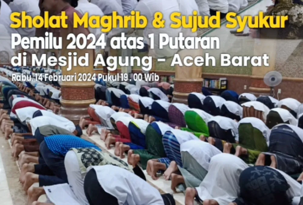 Warga Aceh Barat sujud syukur Pemilu 2024 lancar dan berlangsung satu putaran