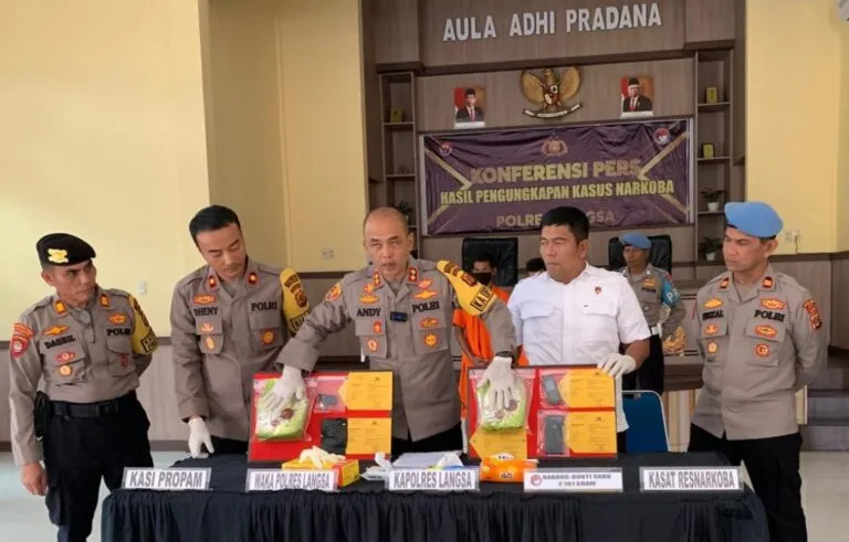 Polres Langsa ungkap peredaran 2 kilogram sabu