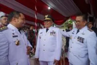 Pj Bupati Aceh Besar dampingi Pj Gubernur Bustami Hamzah hadiri upacara peringatan Hari Otda ke-28 di Surabaya