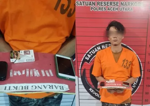 Polres Aceh Utara tangkap pengedar narkoba, 12 paket sabu disita