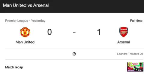 Arsenal puncaki klasemen Liga Inggris usai kalahkan MU 0 - 1