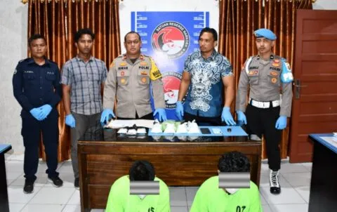 Polres Aceh Timur tangkap dua pengedar narkoba, barang bukit 1,2 kilogram sabu
