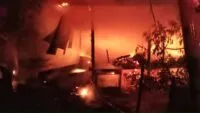 Rumah milik Gunawan di Blang Bintang hangus terbakar