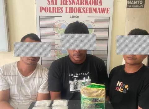 Undercover buy, Polres Lhokseumawe tangkap tiga pria pemilik 1,2 kilogram sabu