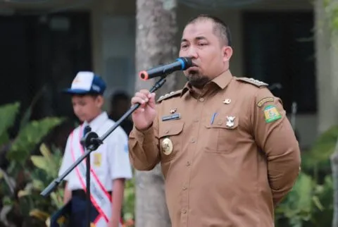 Jadi pembina upacara di SMPN 2 Ingin Jaya, Pj Bupati Aceh Besar : Saya dulu sekolah disini