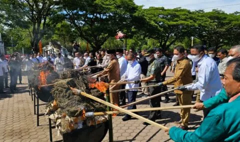 Polda Aceh Musnahkan 226 Kg Sabu dan 1,2 Ton Ganja