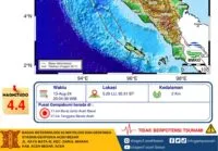 Banda Aceh dan Aceh Besar Diguncang Dua Gempa 4 Magnitudo