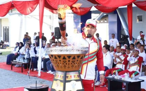 Kirab Obor Api PON 2024 dilepas Pj Bupati Muhammad Iswanto menuju Kota Banda Aceh