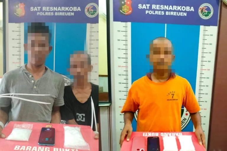 Tiga pengedar narkoba di Bireuen ditangkap, 951,55 gram sabu diamankan