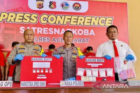 Polres Aceh Barat tangkap lima pegendar narkoba, 500 gram sabu diamankan