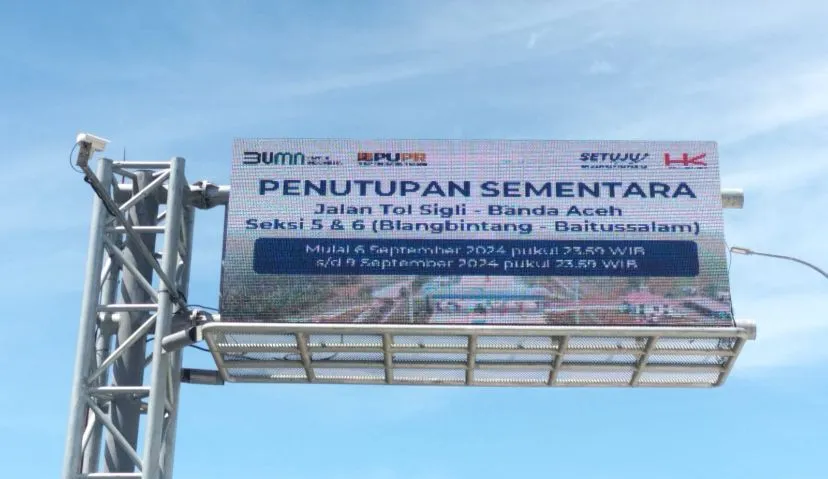 Jalur Blang Bintang-Baitussalam Tol Sibanceh Ditutup Sementara