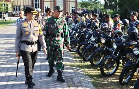 Polres Pidie Jaya  dan Kodim 0102/Pidie apel siaga pengamanan Pilkada 2024