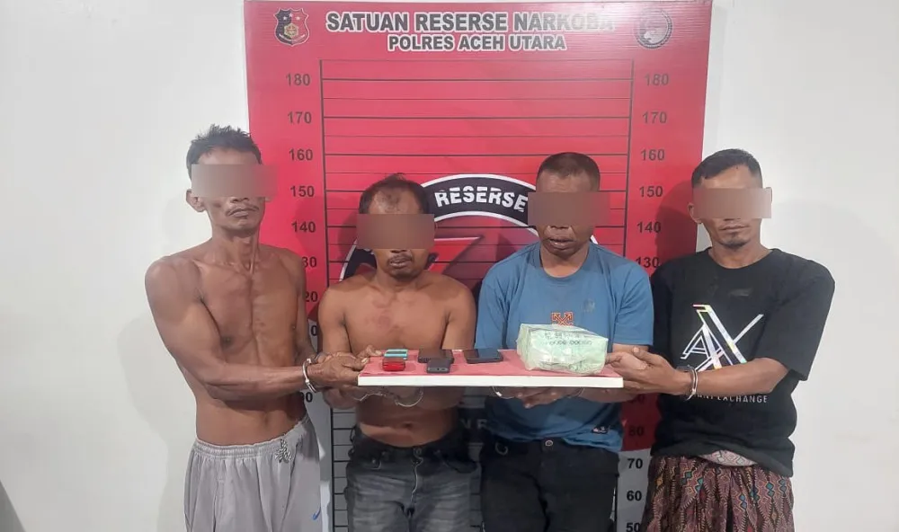 Empat pengedar dan 1 kilogram sabu ditangkap di Aceh Utara