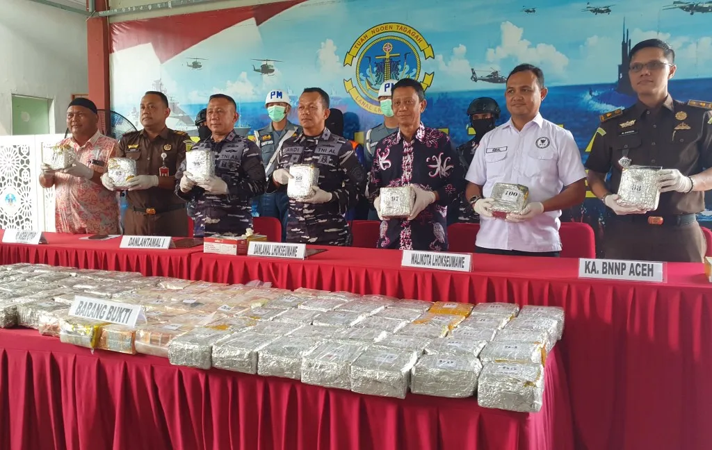 TNI AL gagalkan penyelundupan 100 kilogram sabu di perairan Aceh Utara