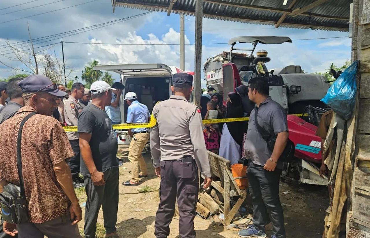Samsul Bahri, warga Aceh Utara ditemukan meninggal di gudang mobil potong padi