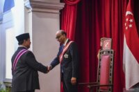 Presiden Singapura sambut Prabowo di Parliament House