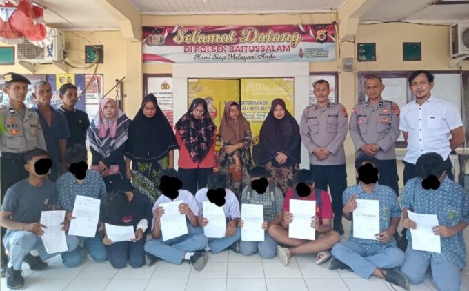 Polisi dan Satpol PP dan WH Aceh Besar tangkap 9 pelajar bolos sekolah