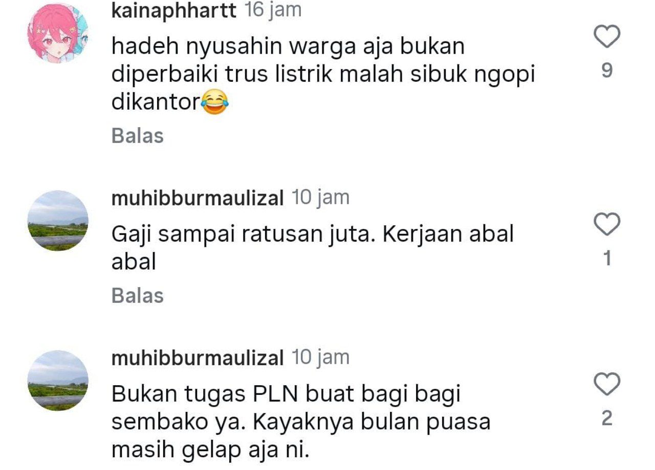 Aku IG PLN Aceh dirujak netizen