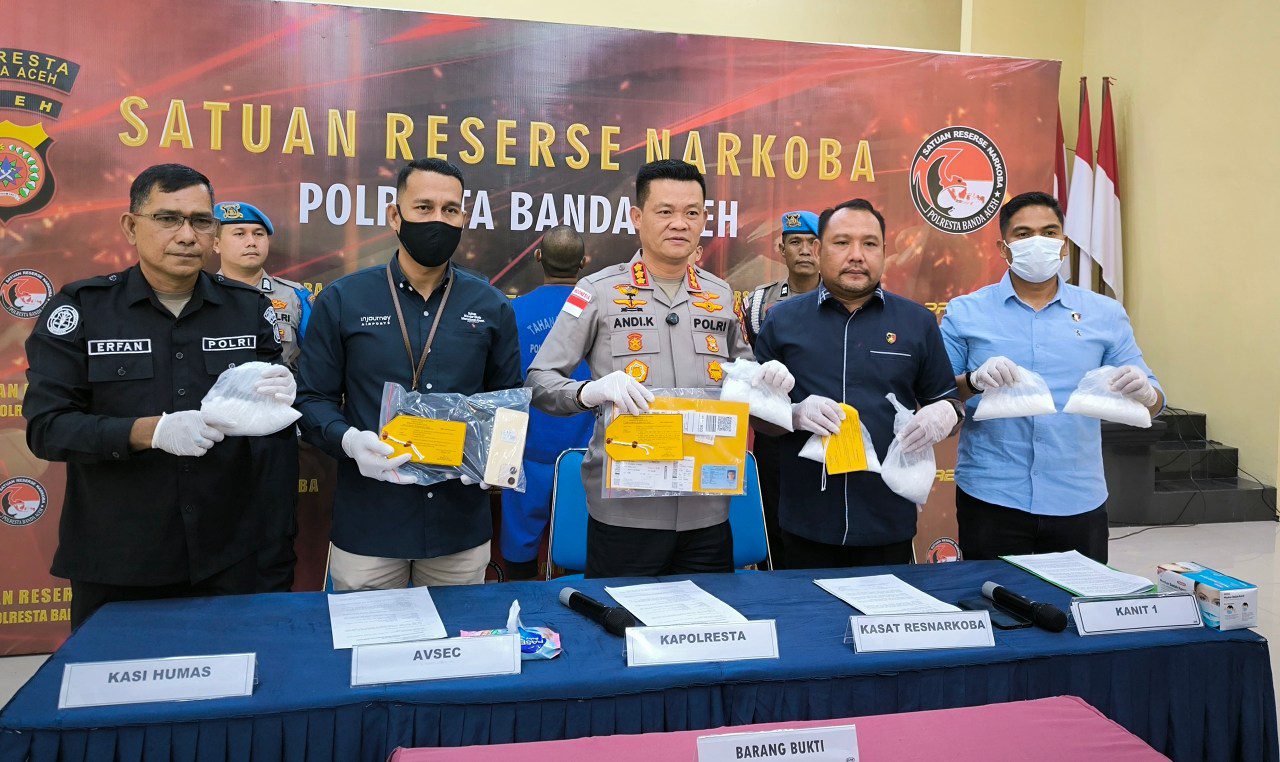 Polresta Banda Aceh ungkap upaya penyelundupan sabu 1,9 kilogram di Bandara SIM