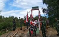 Jembatan Gantung di Gampong Teungoh Aceh Utara rampung dibangun, Kadispenad : Ini wujud pengabdian TNI bantu rakyat