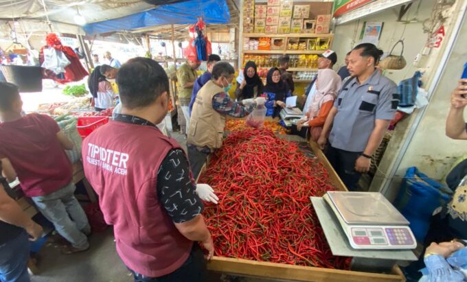 Jelang ramadhan, Satgas Pangan Polresta Banda Aceh sidak ke Pasar Al Mahira