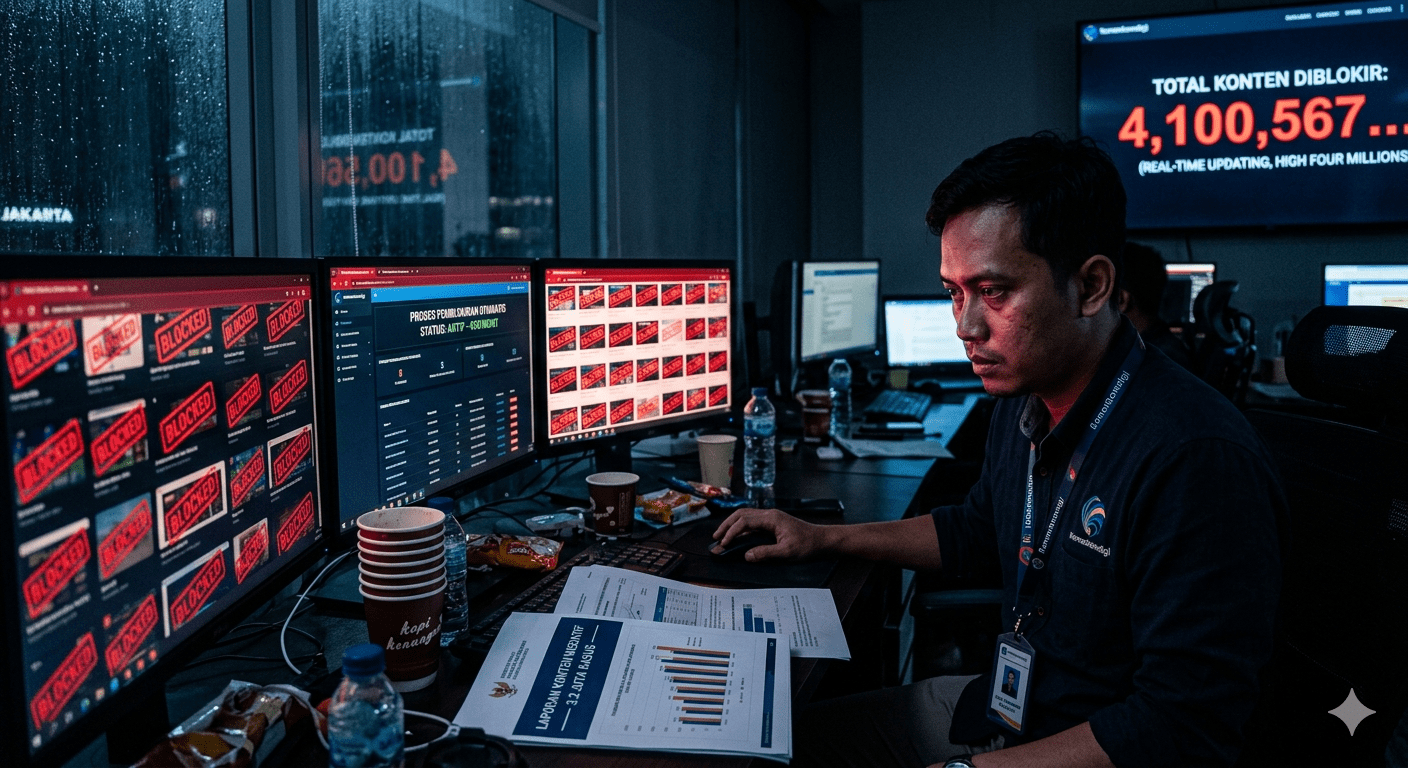 Kemenkomdigi Takedown 4,1 Juta Konten Negatif dalam 18 Bulan, Judi Online Dominasi Pelanggaran