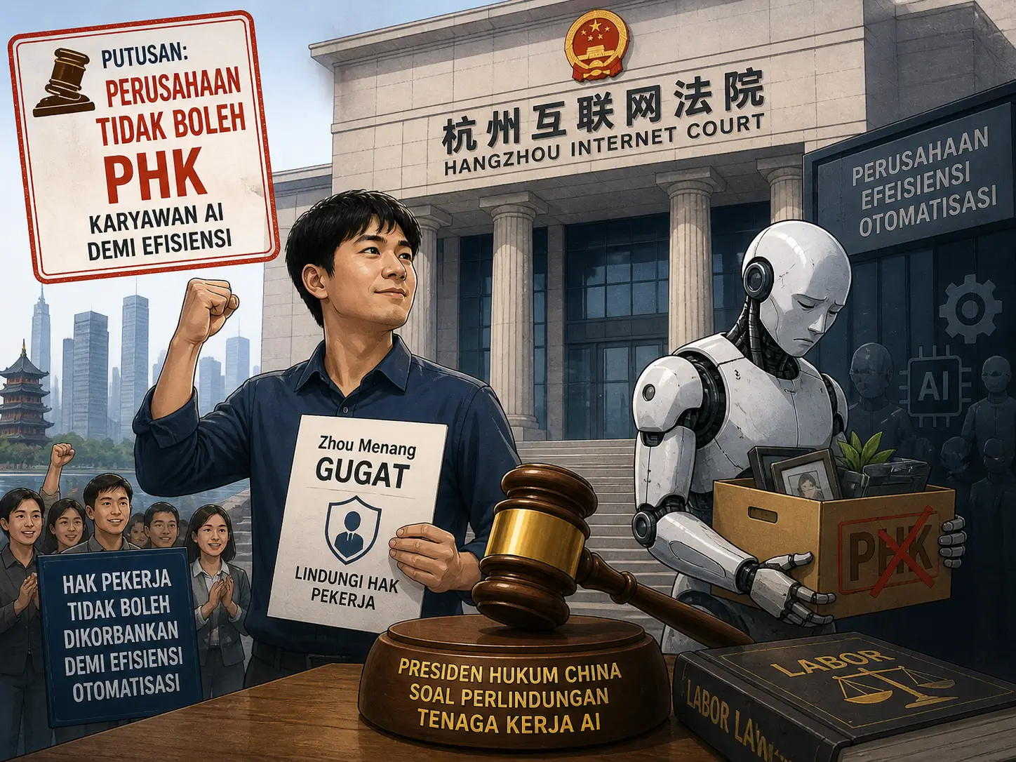 PHK Karyawan AI Dilarang Pengadilan Hangzhou China